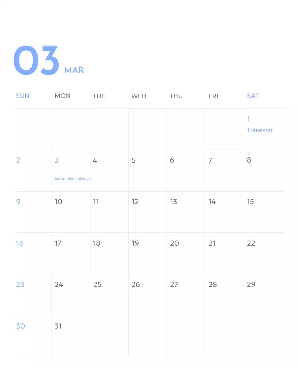 Kalender pelacak sasaran foto dengan percikan warna biru