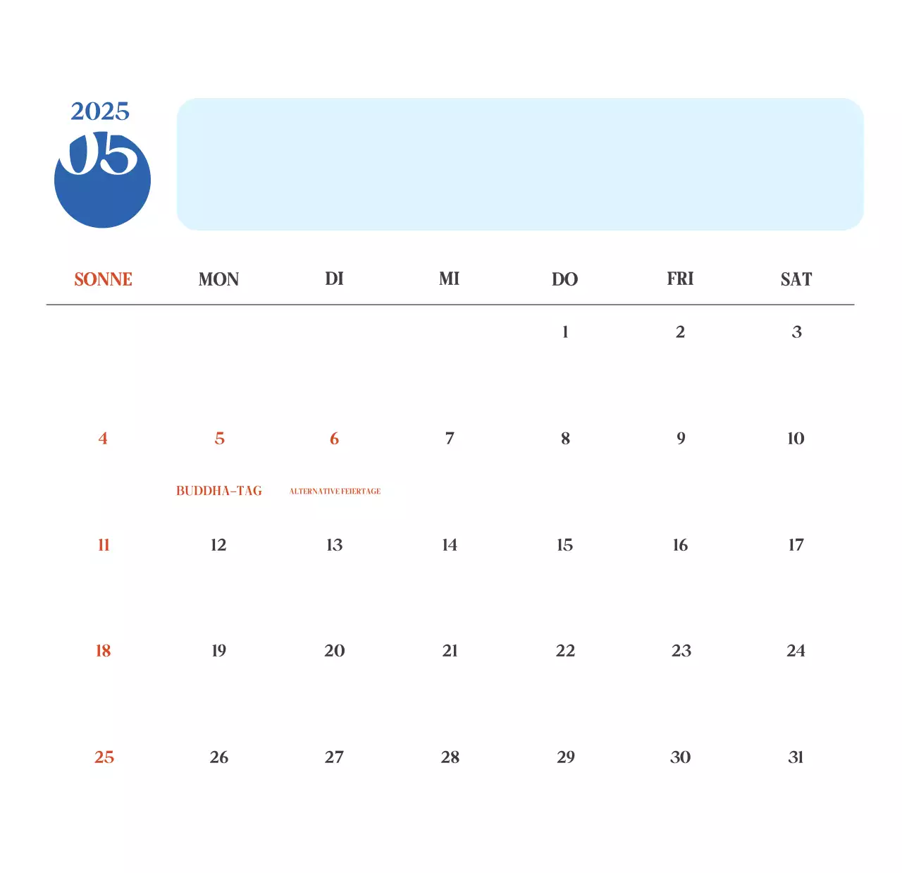 Blauer moderner Krankenhauskalender