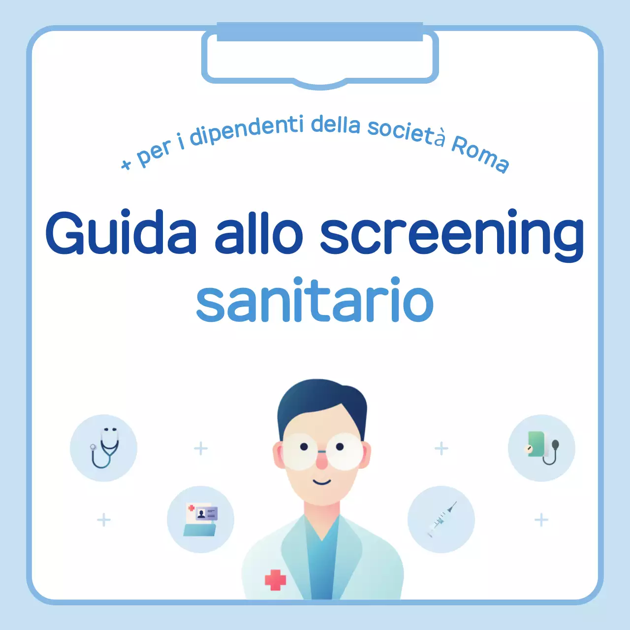 Semplice avviso di visita medica in azzurro