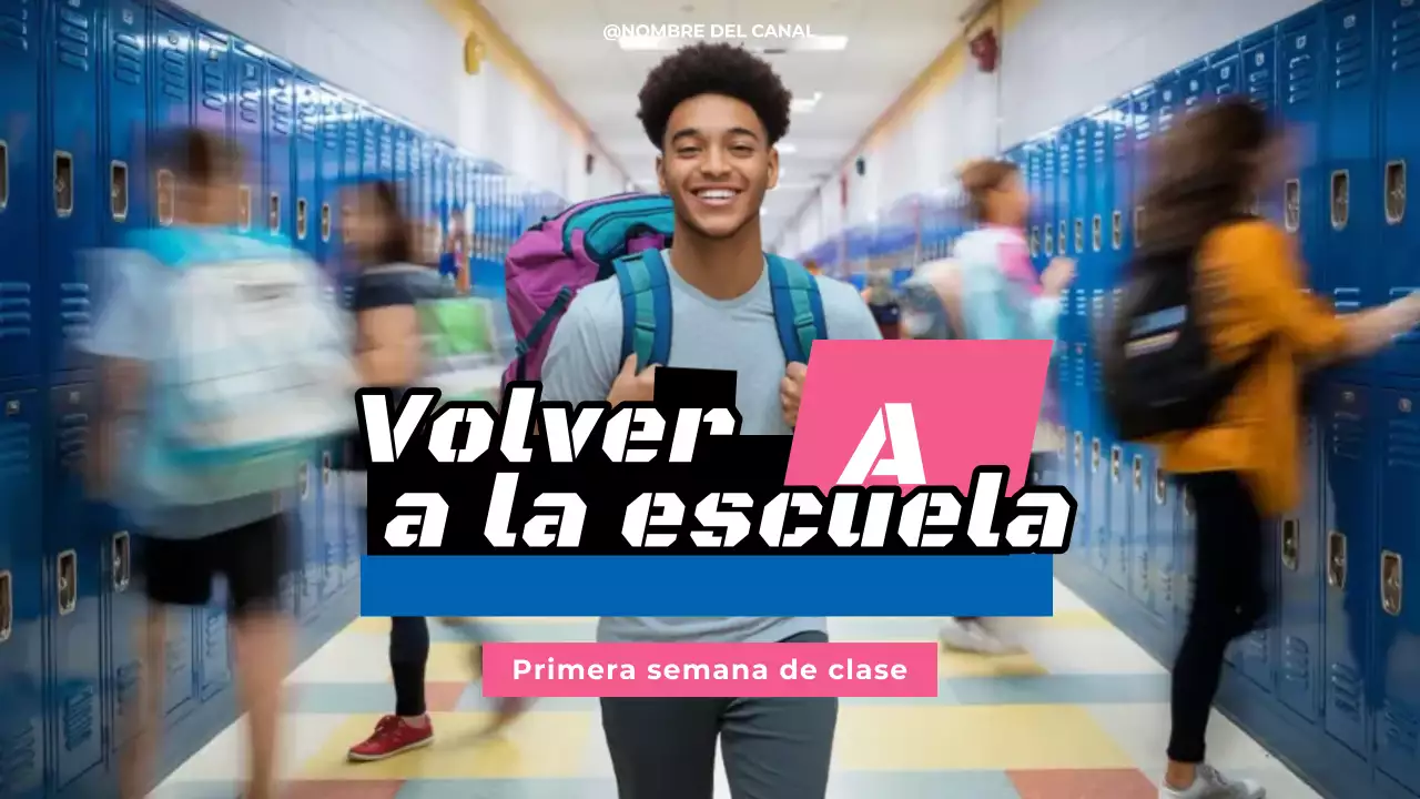 blanco azul rosa vuelta al cole vlog estilo moderno