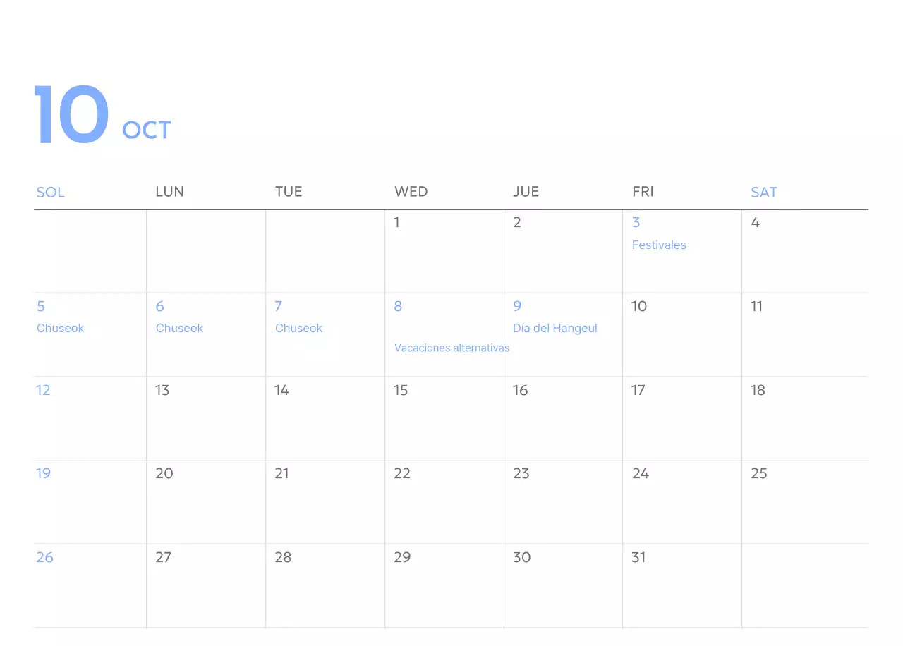 Calendario fotográfico de seguimiento de objetivos con un toque de azul