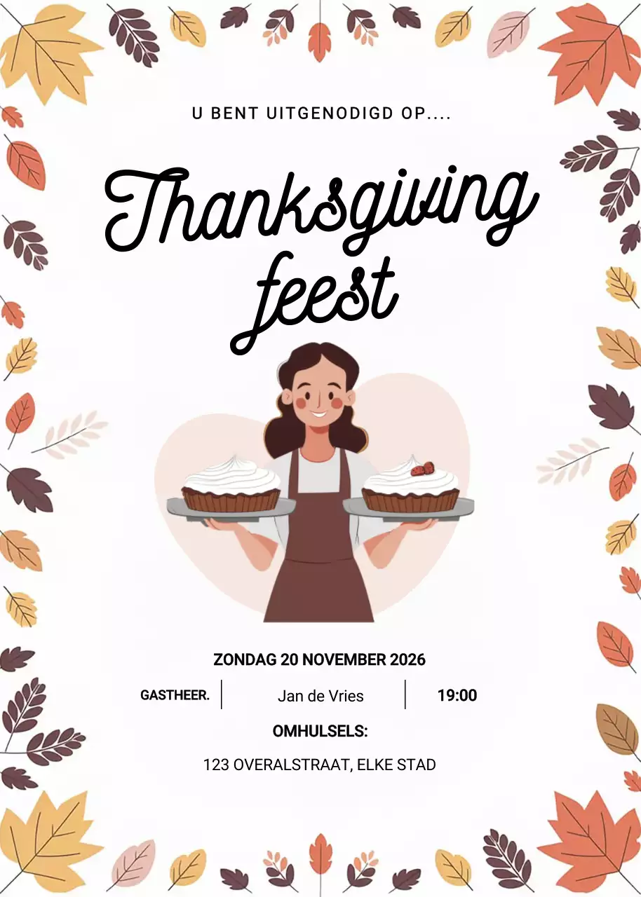 uitnodiging oranje rustiek bedankfeest