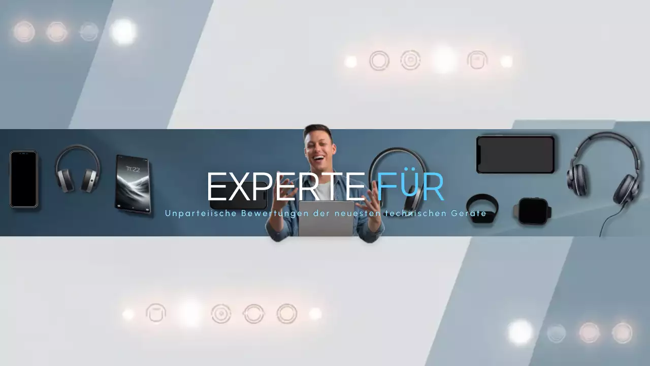 Blaue Modern Tech Anzeige