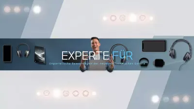 Blaue Modern Tech Anzeige