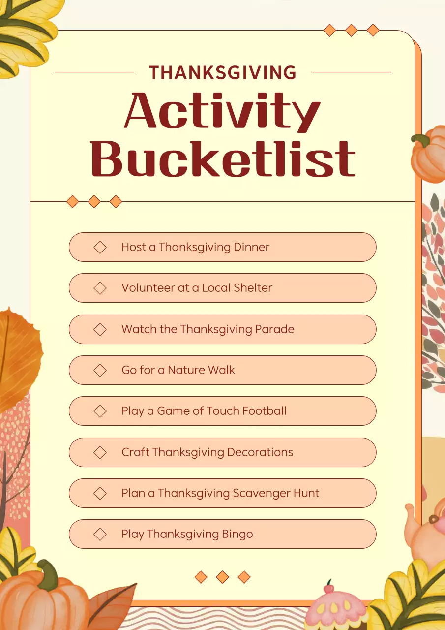Beige Traditional Thanksgiving Checklist Poster