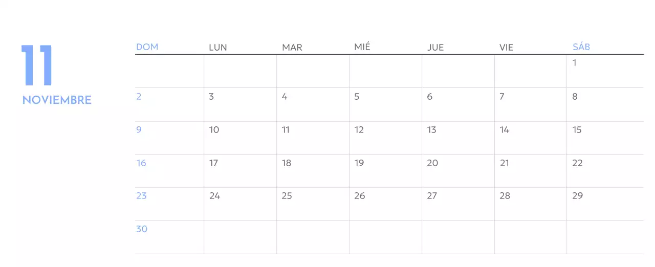 Calendario fotográfico de seguimiento de objetivos con un toque de azul