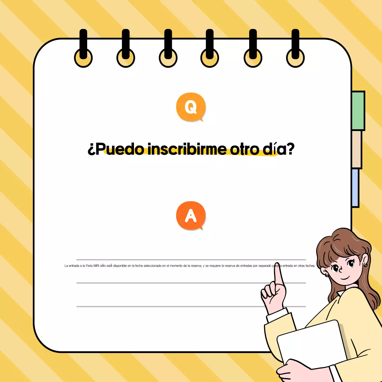 Información llamativa sobre fondo amarillo