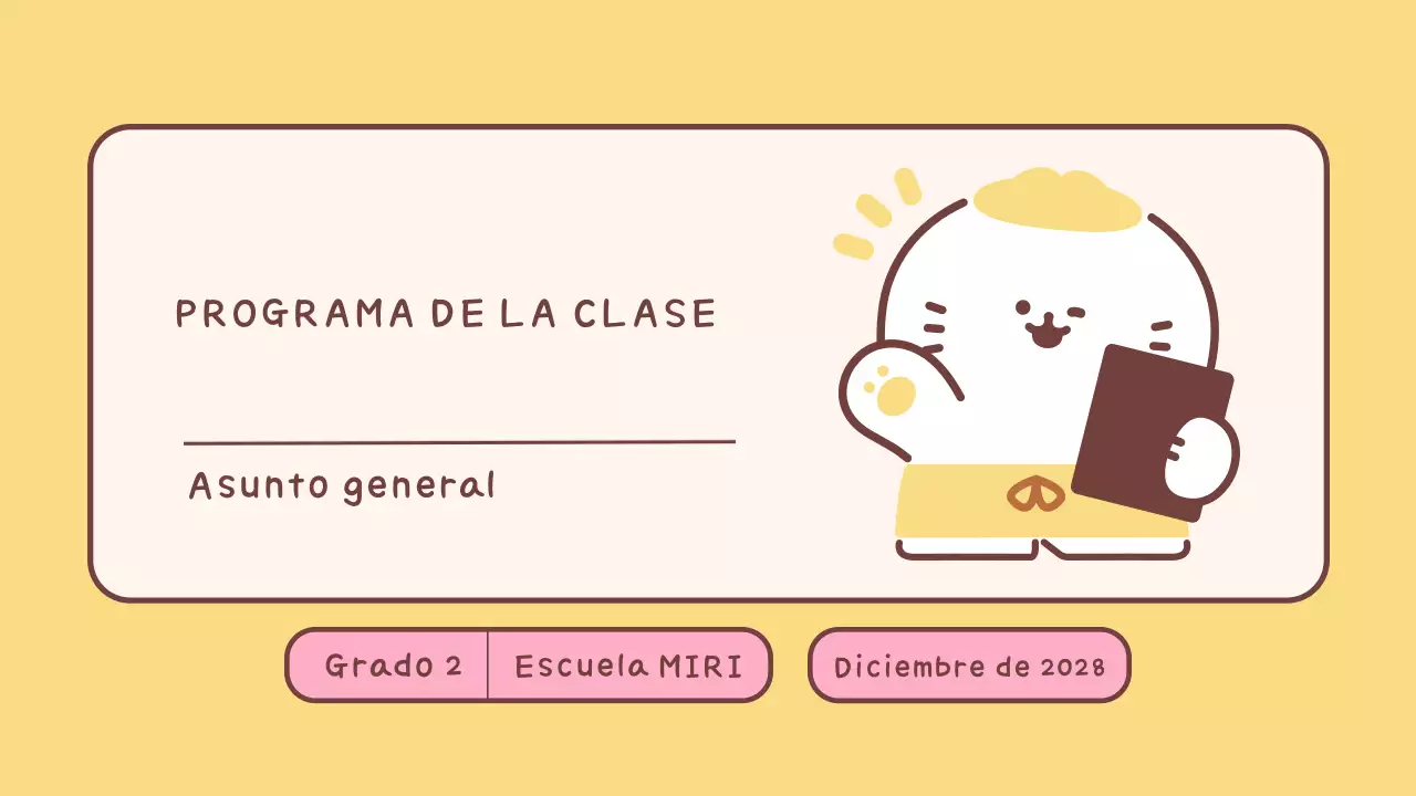 Agenda escolar amarilla sencilla