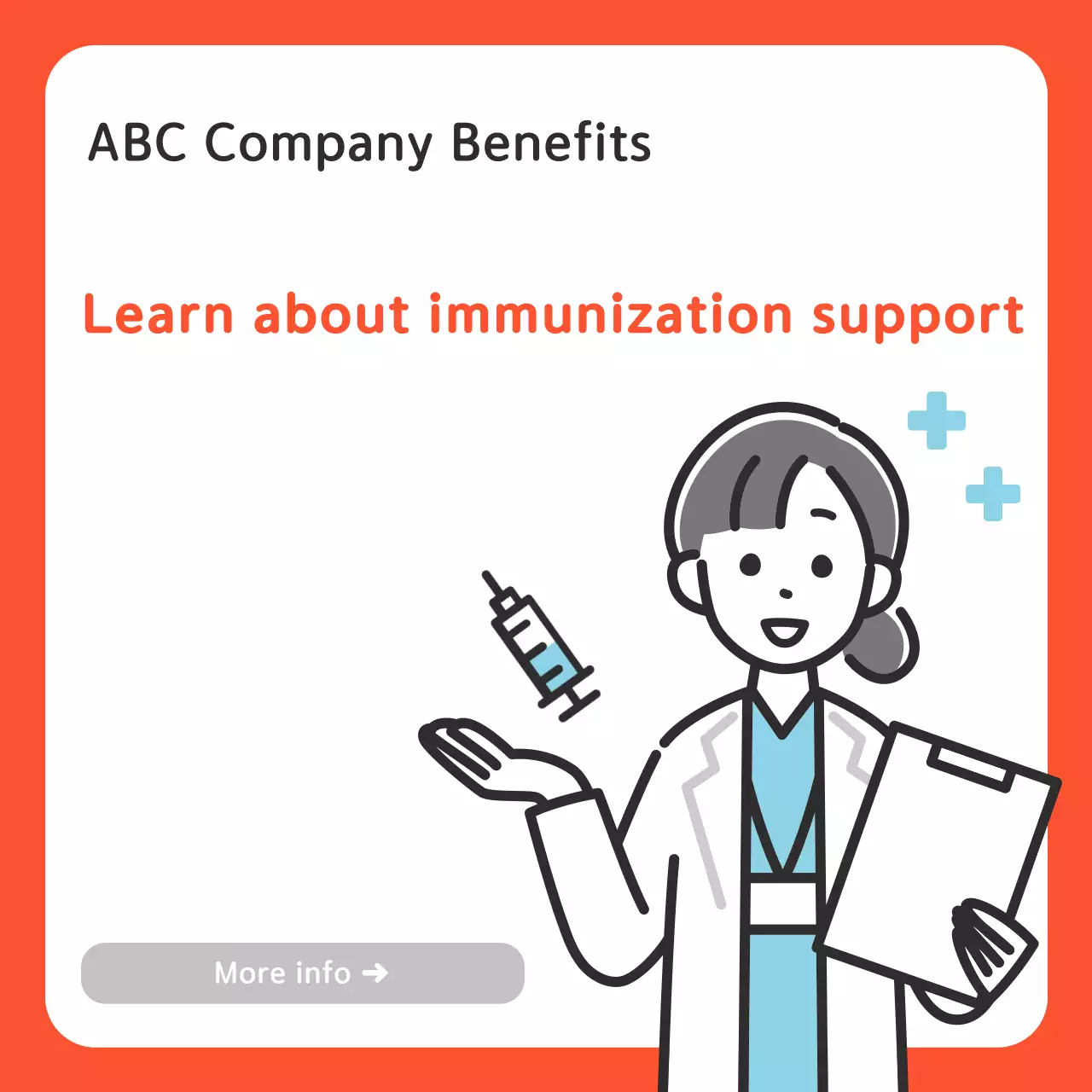 Orange Modern Vaccine Promotion Instagram Carousel