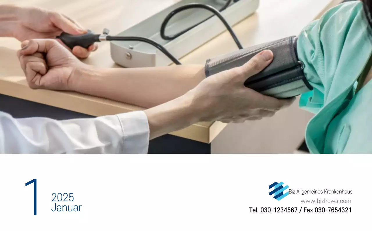 Marineblauer einfacher Krankenhaus-Werbekalender