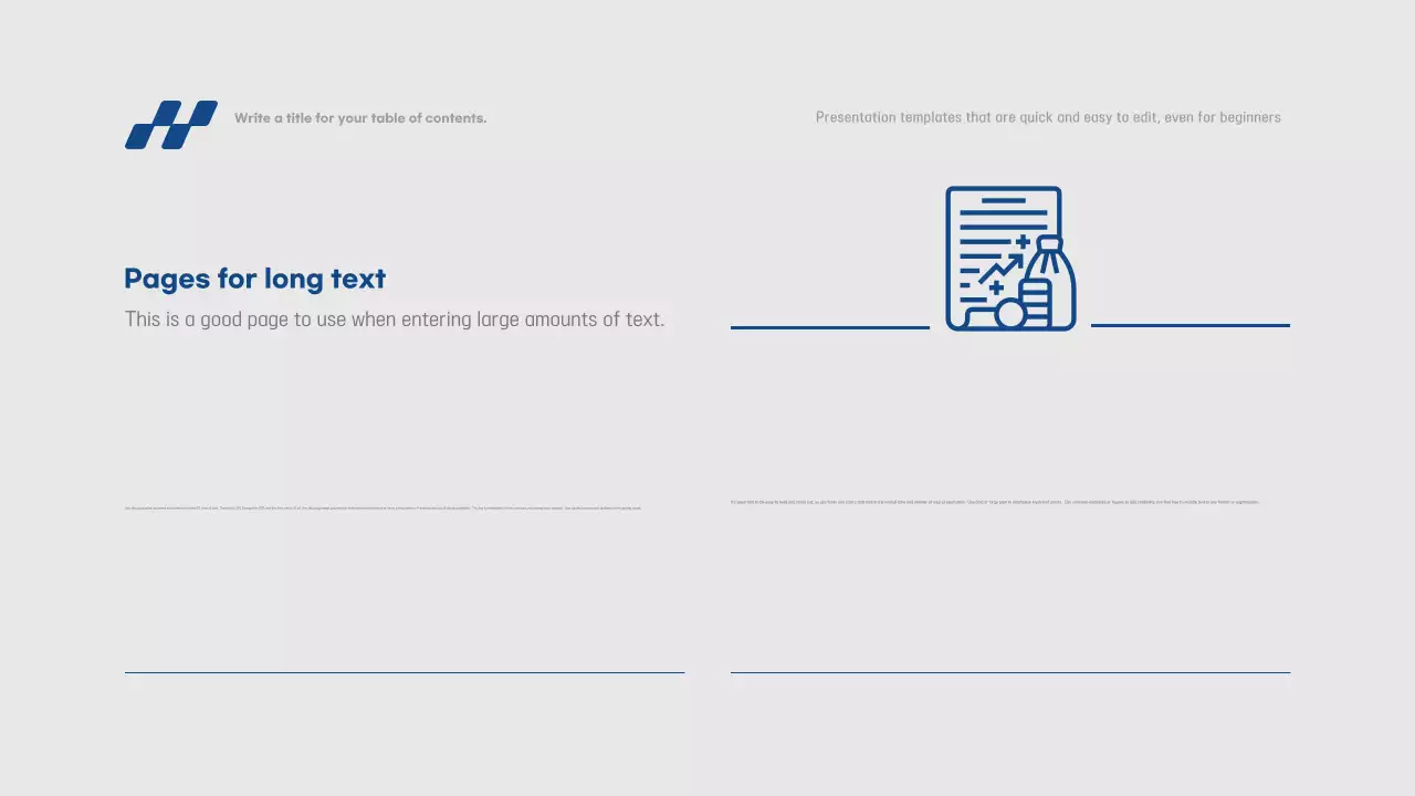 Simple presentation report in blue and gray with quick and easy editing