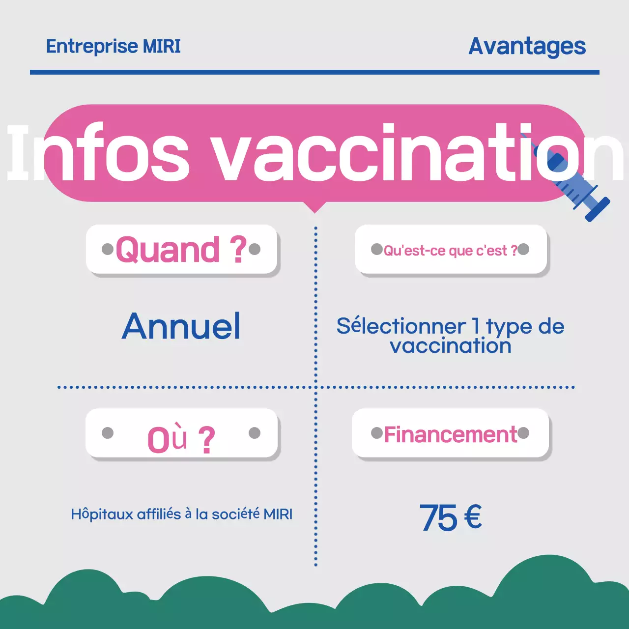 Guide de vaccination simple et gris