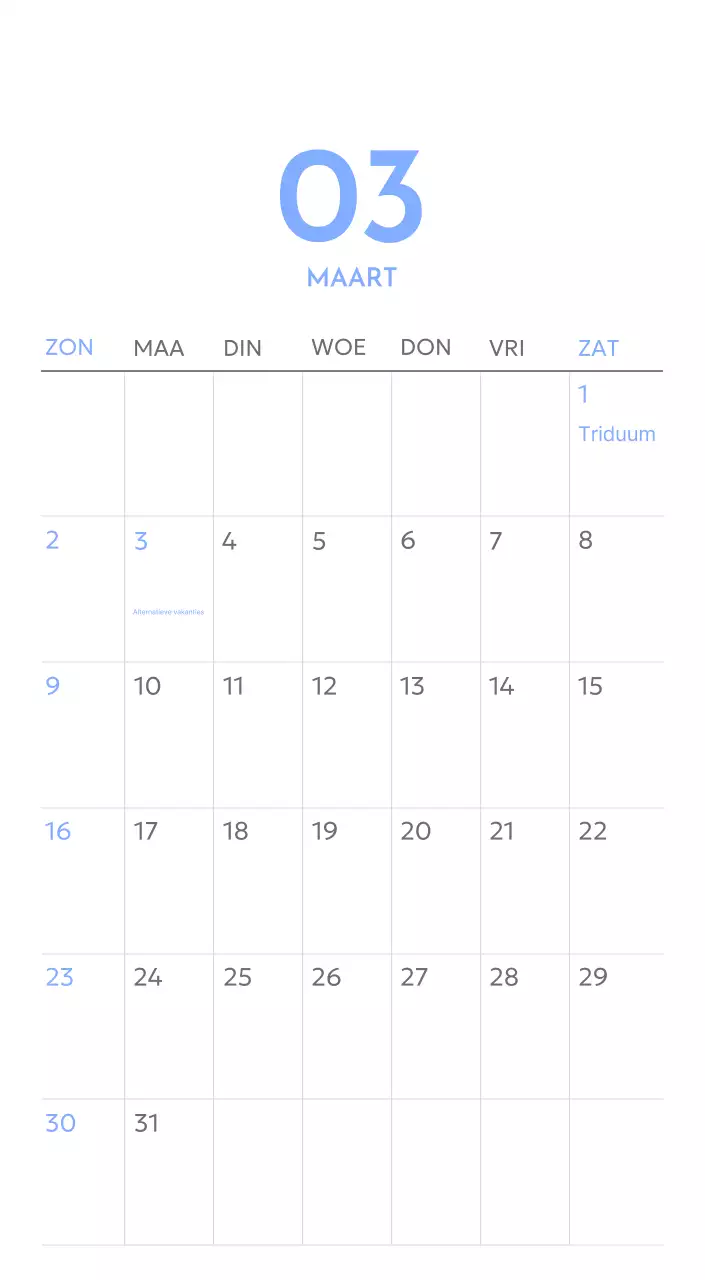 Photo goal tracker kalender met een vleugje blauw