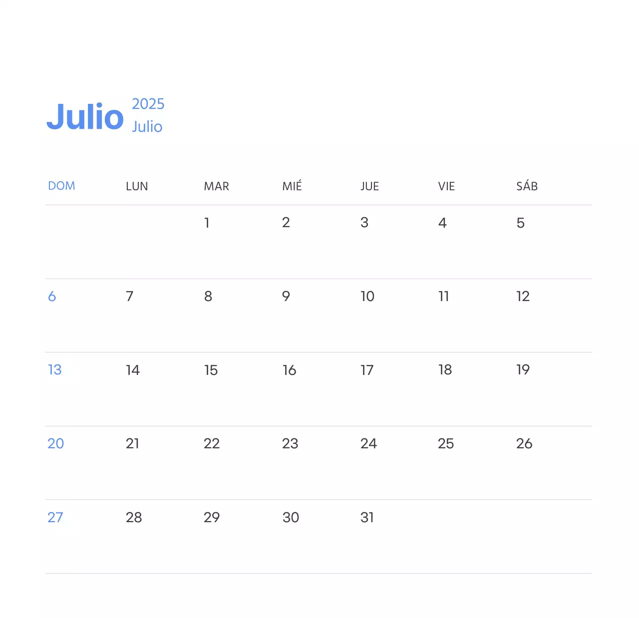 Calendario motivacional con ilustraciones llenas de energía y citas positivas sobre fondo azul claro