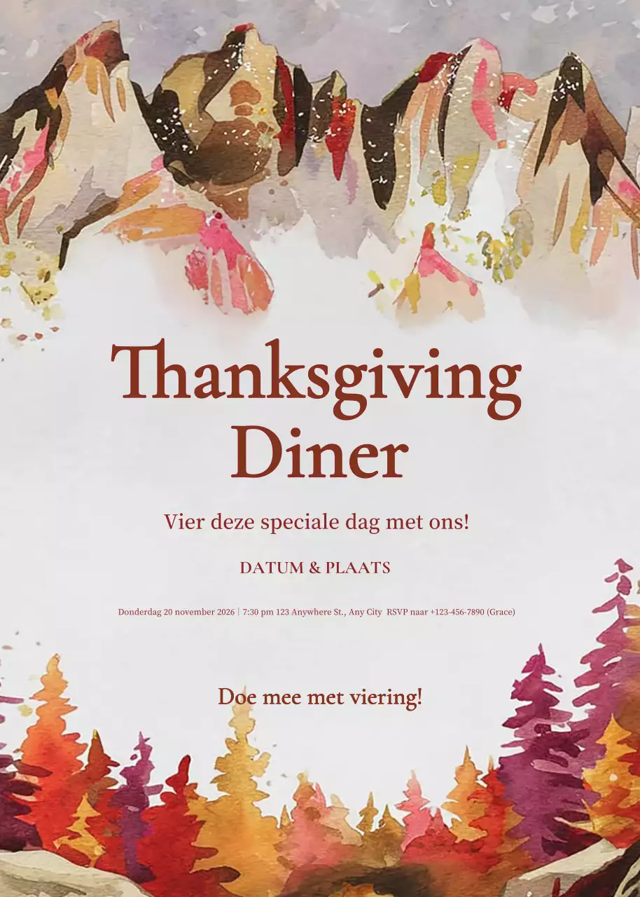 bruine rustieke uitnodiging voor diner