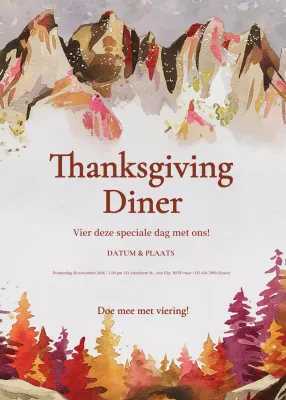 bruine rustieke uitnodiging voor diner