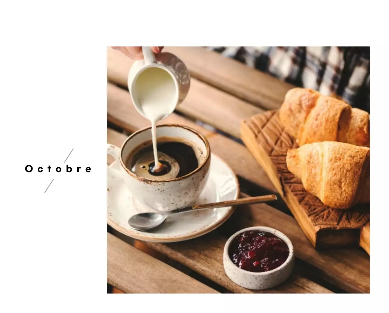 Calendrier minimaliste gris pour le café