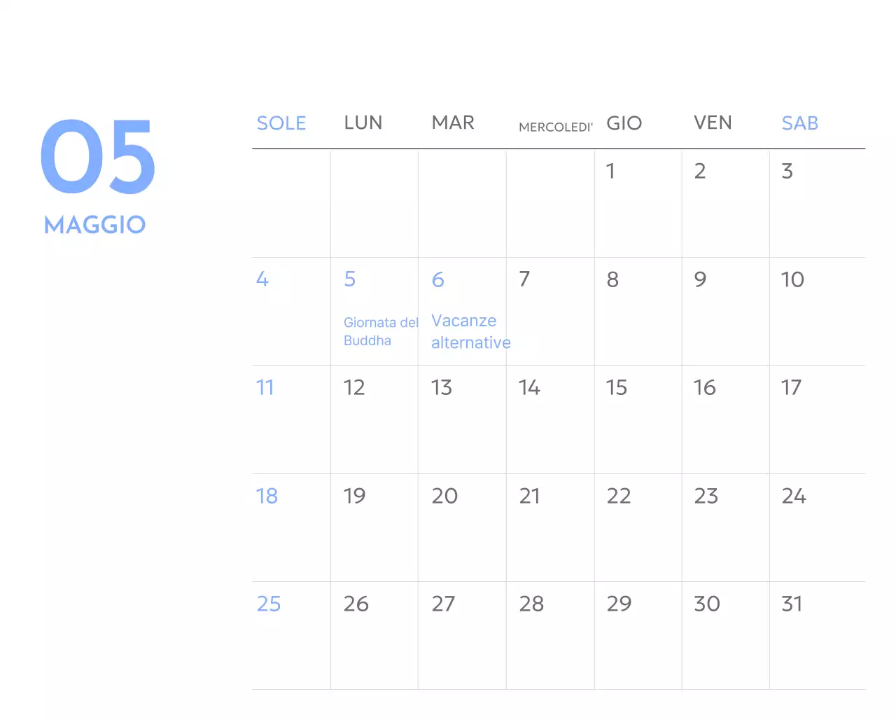 Calendario con foto tracciatore di obiettivi con un tocco di blu
