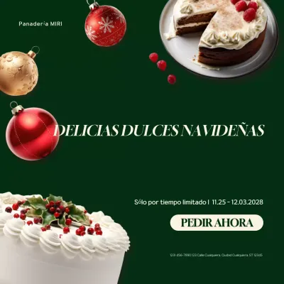 promoción de la tarta roja de navidad