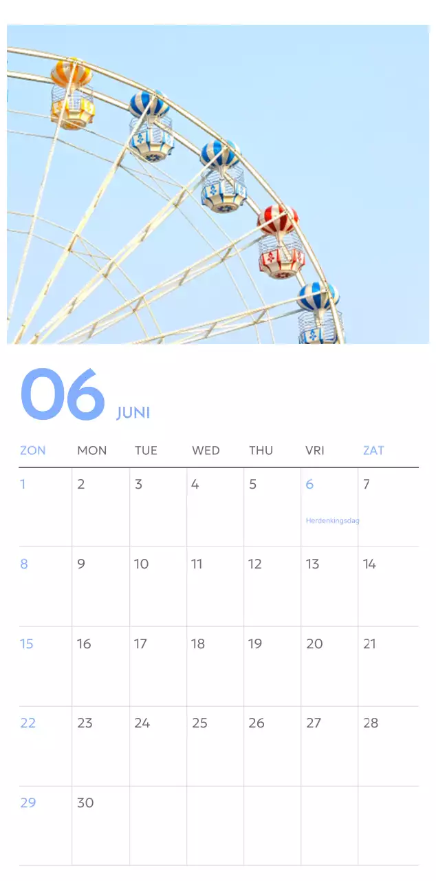 Photo goal tracker kalender met een vleugje blauw