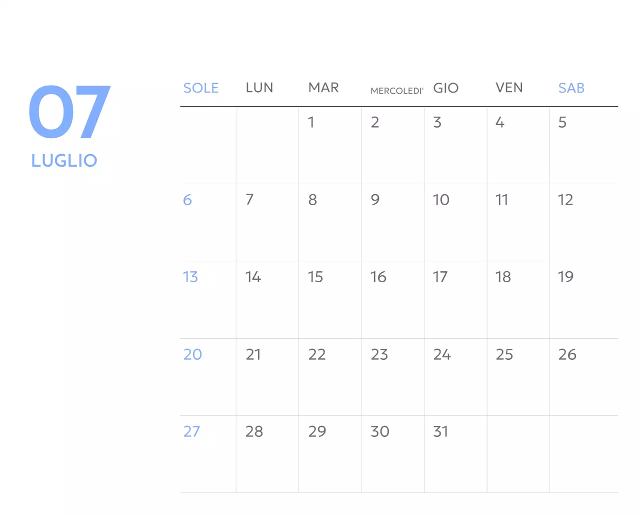 Calendario con foto tracciatore di obiettivi con un tocco di blu