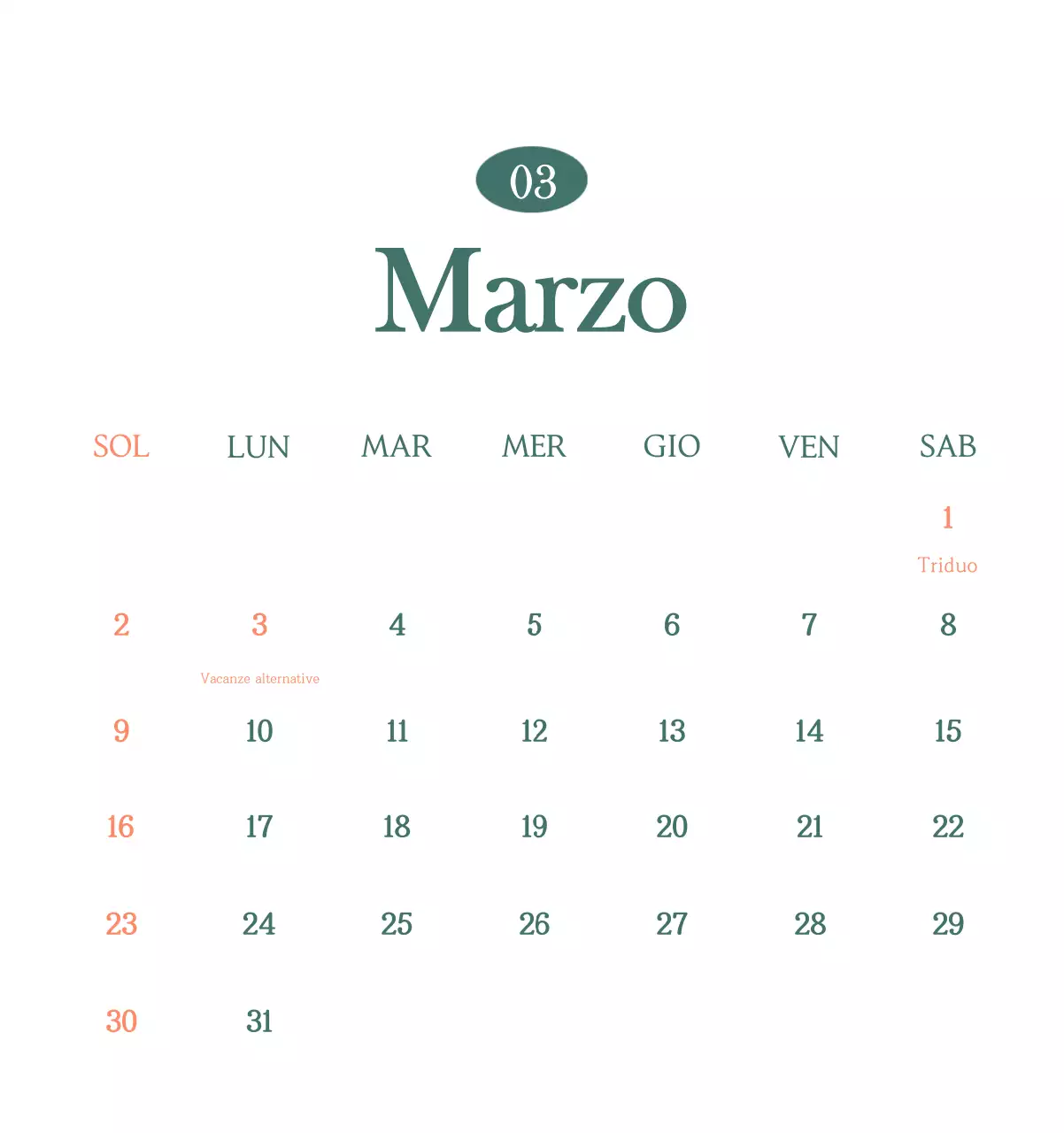 Un moderno calendario dei caffè con i consigli per la bevanda del mese