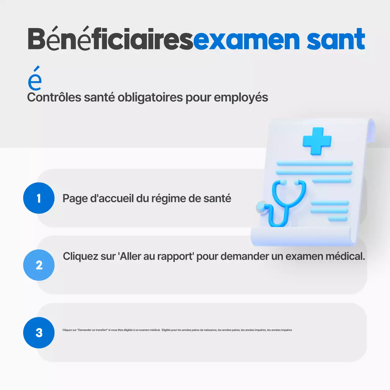 Un certificat de bonne santé bleu