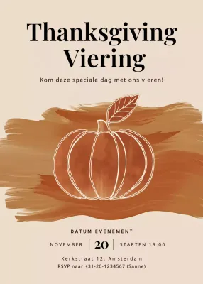 beige rustieke uitnodiging voor thanksgiving