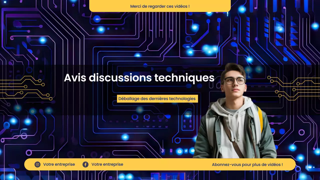 art de la chaîne youtube blue modern tech