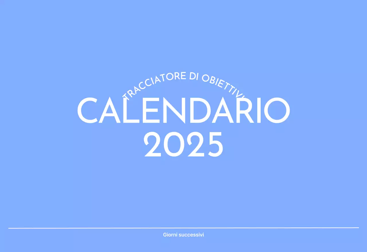 Calendario con foto tracciatore di obiettivi con un tocco di blu