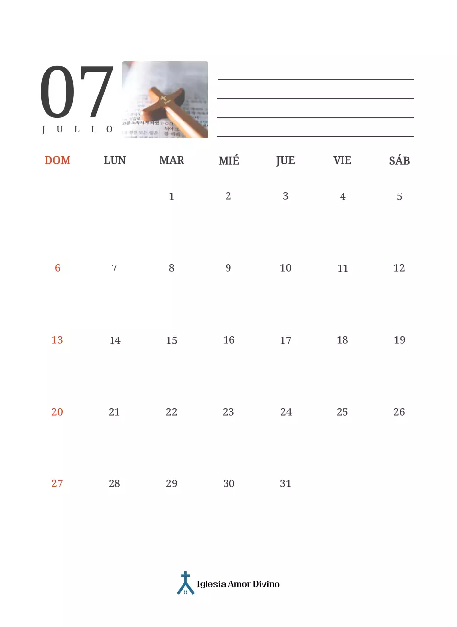 Un calendario conceptual fotográfico con iglesias pintadas en paisajes