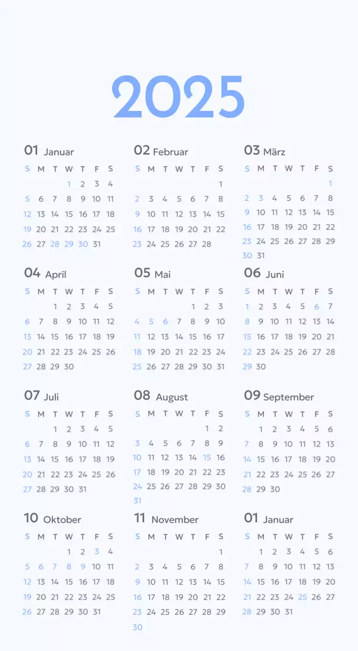 Foto-Zielverfolgungskalender mit einem Hauch von Blau