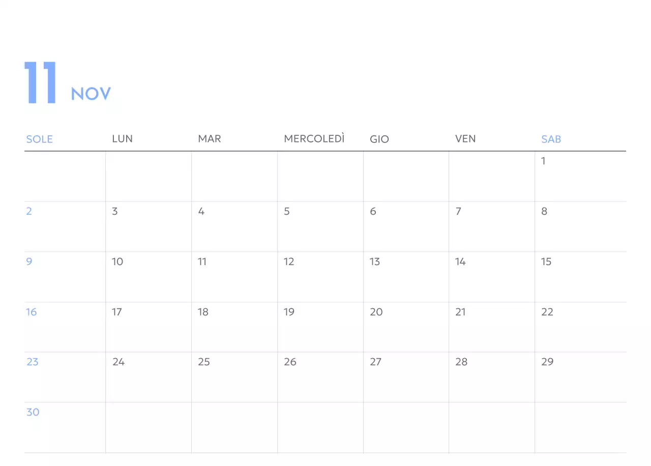 Calendario con foto tracciatore di obiettivi con un tocco di blu
