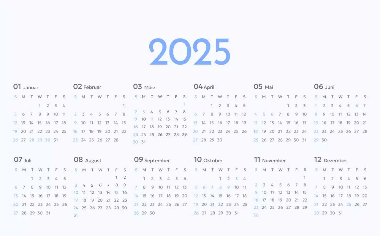 Foto-Zielverfolgungskalender mit einem Hauch von Blau