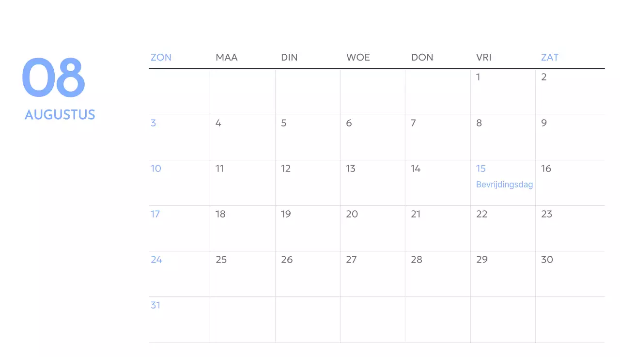 Photo goal tracker kalender met een vleugje blauw