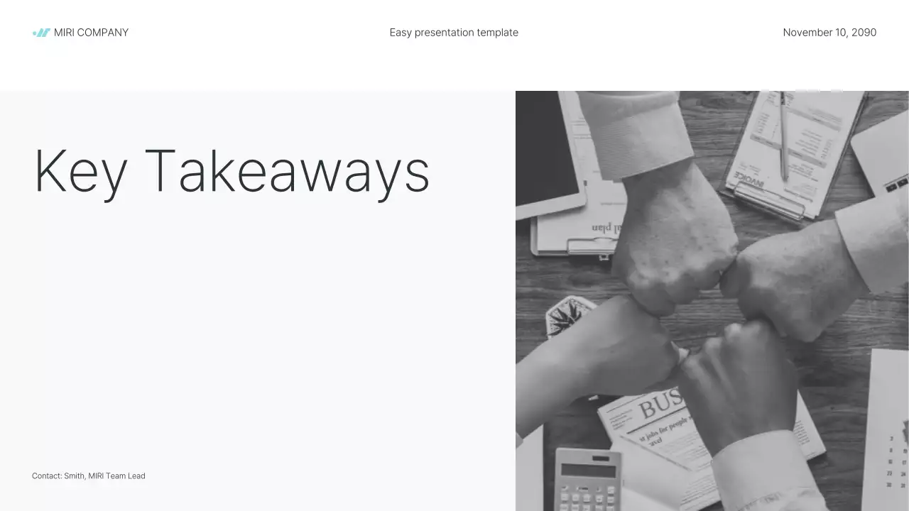 Modern company business report in gray and light blue