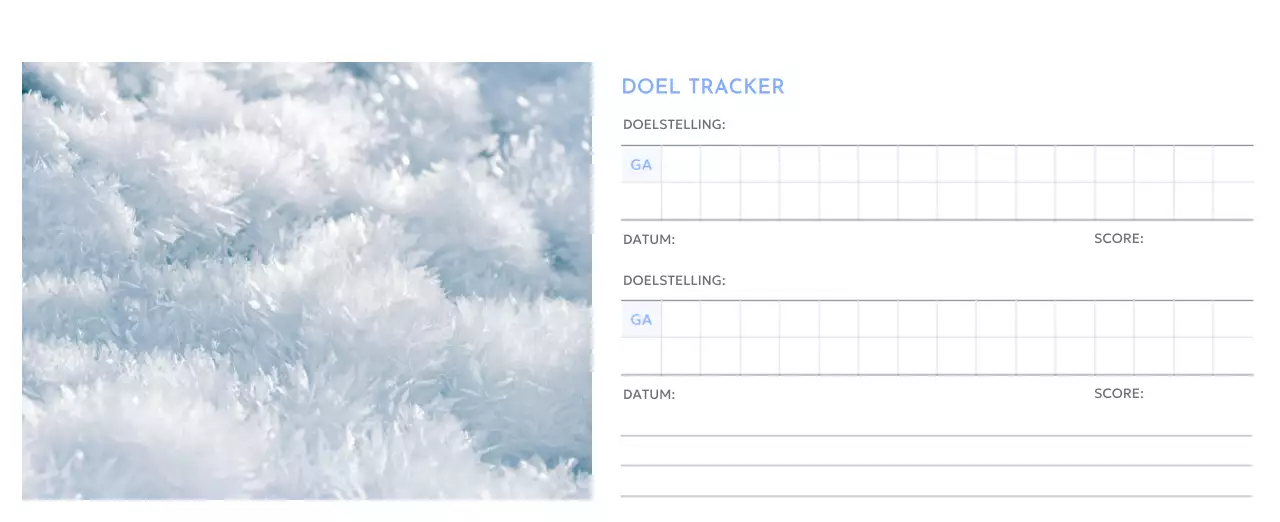 Photo goal tracker kalender met een vleugje blauw
