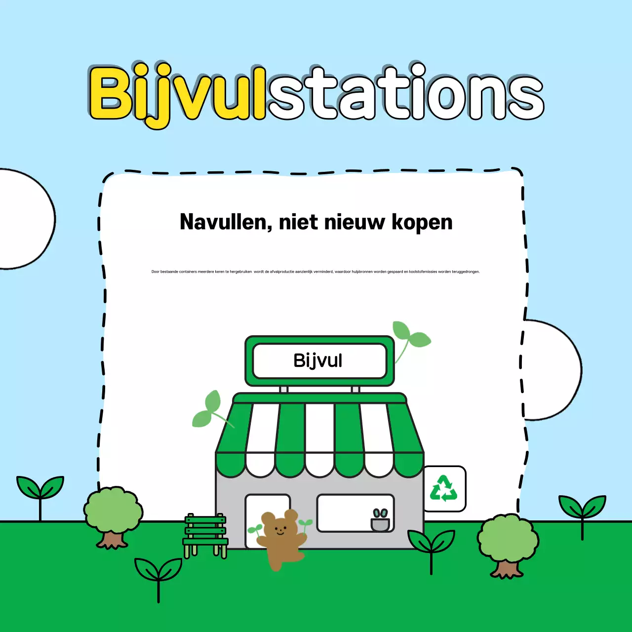 Promoot de groene en lichtblauwe levensuitdaging