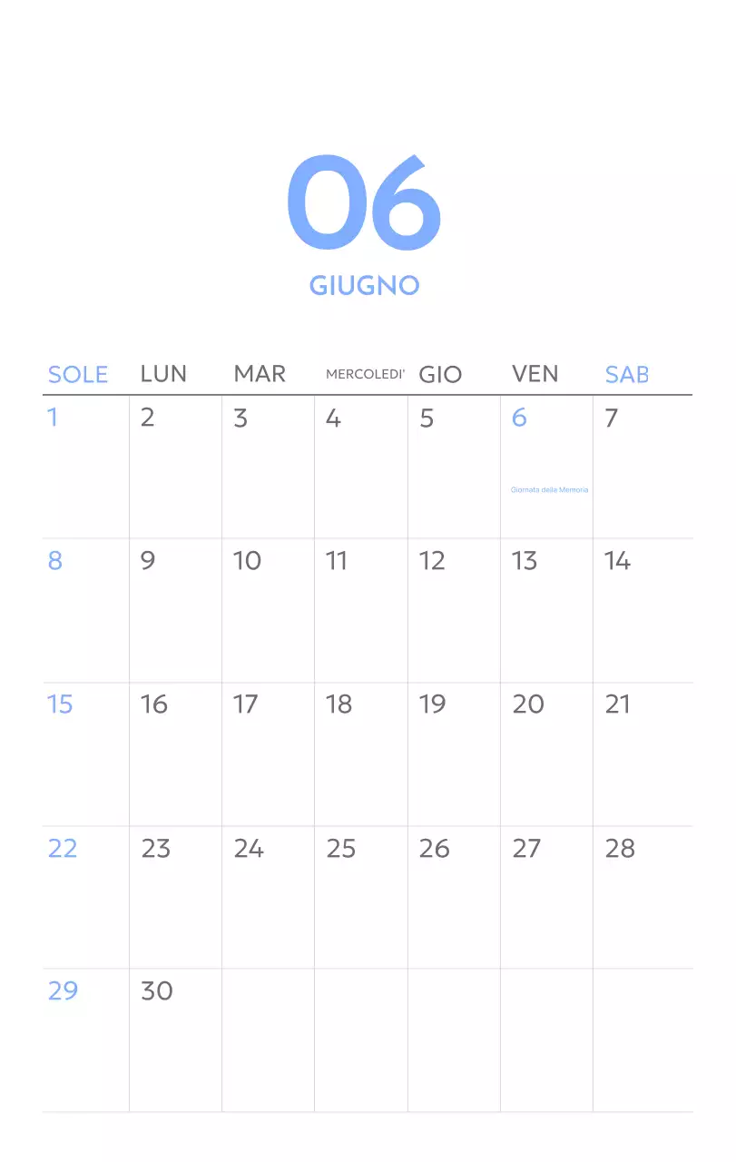 Calendario con foto tracciatore di obiettivi con un tocco di blu