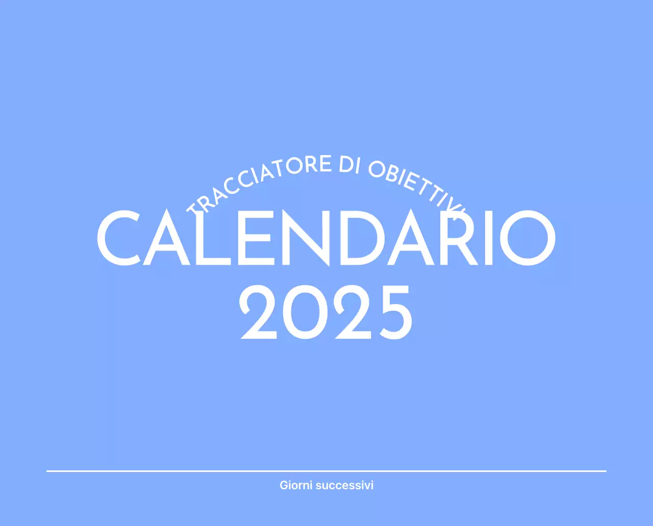 Calendario con foto tracciatore di obiettivi con un tocco di blu
