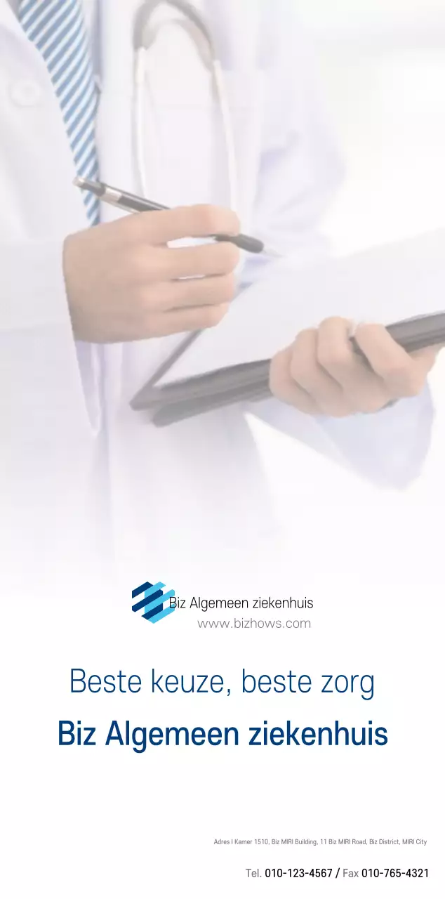 Navy Witte Eenvoudige Ziekenhuis Promotiekalender