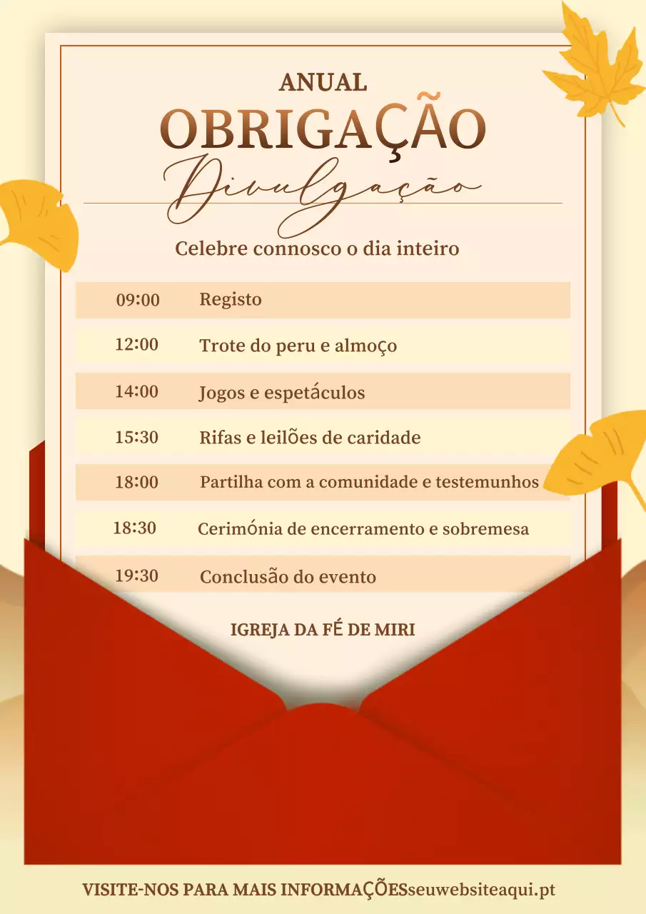 convite de Ação de Graças clássico em laranja