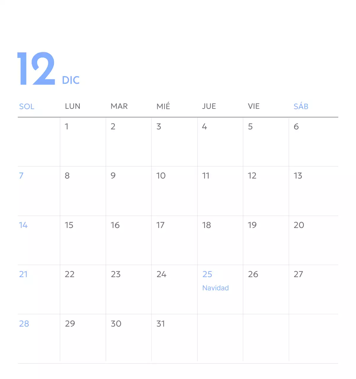 Calendario fotográfico de seguimiento de objetivos con un toque de azul