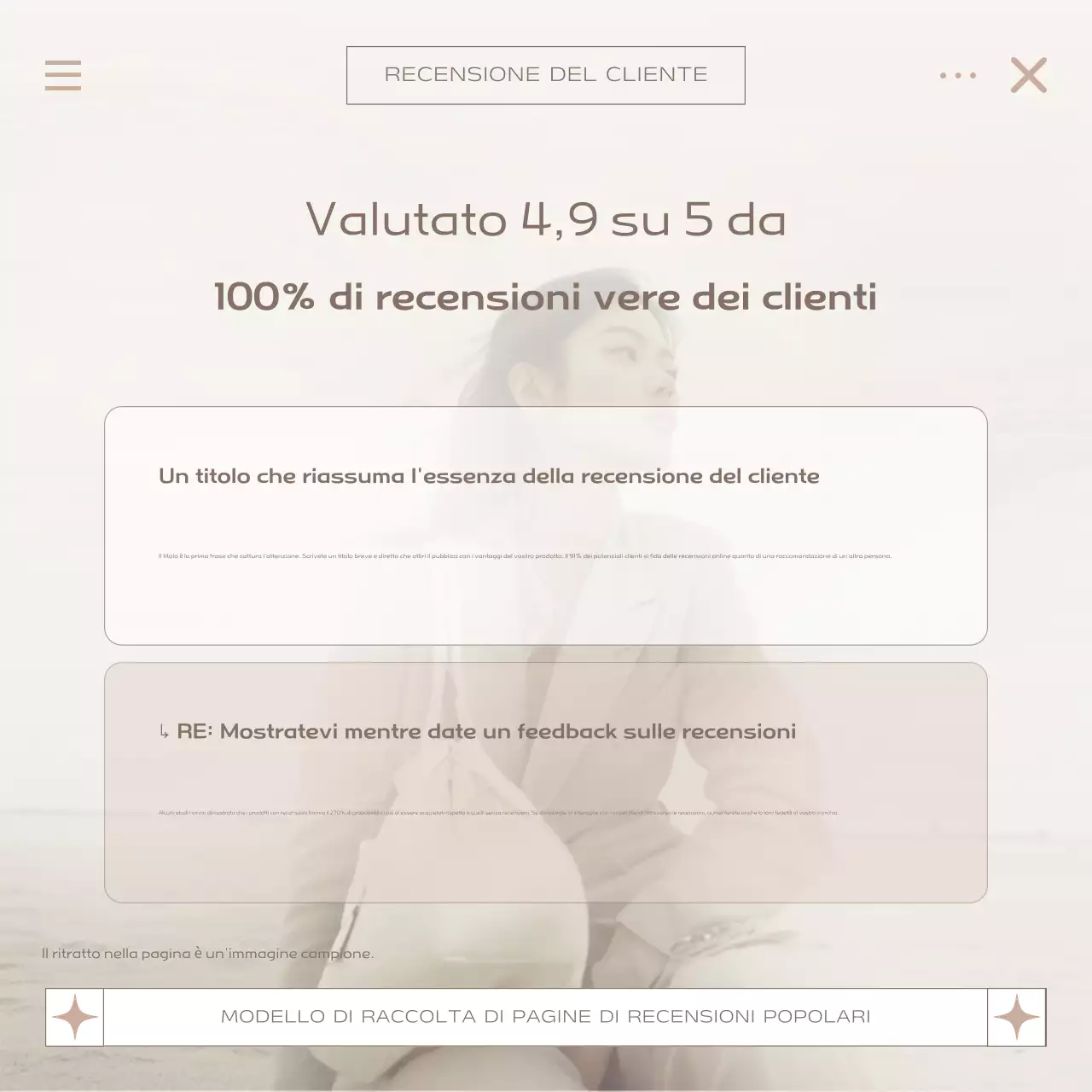 Promuovere il modello di recensione moderno Beige