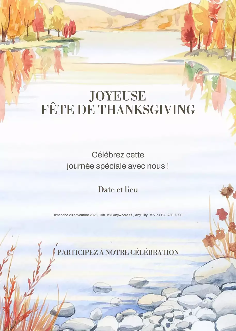 invitation rustique orange pour Thanksgiving