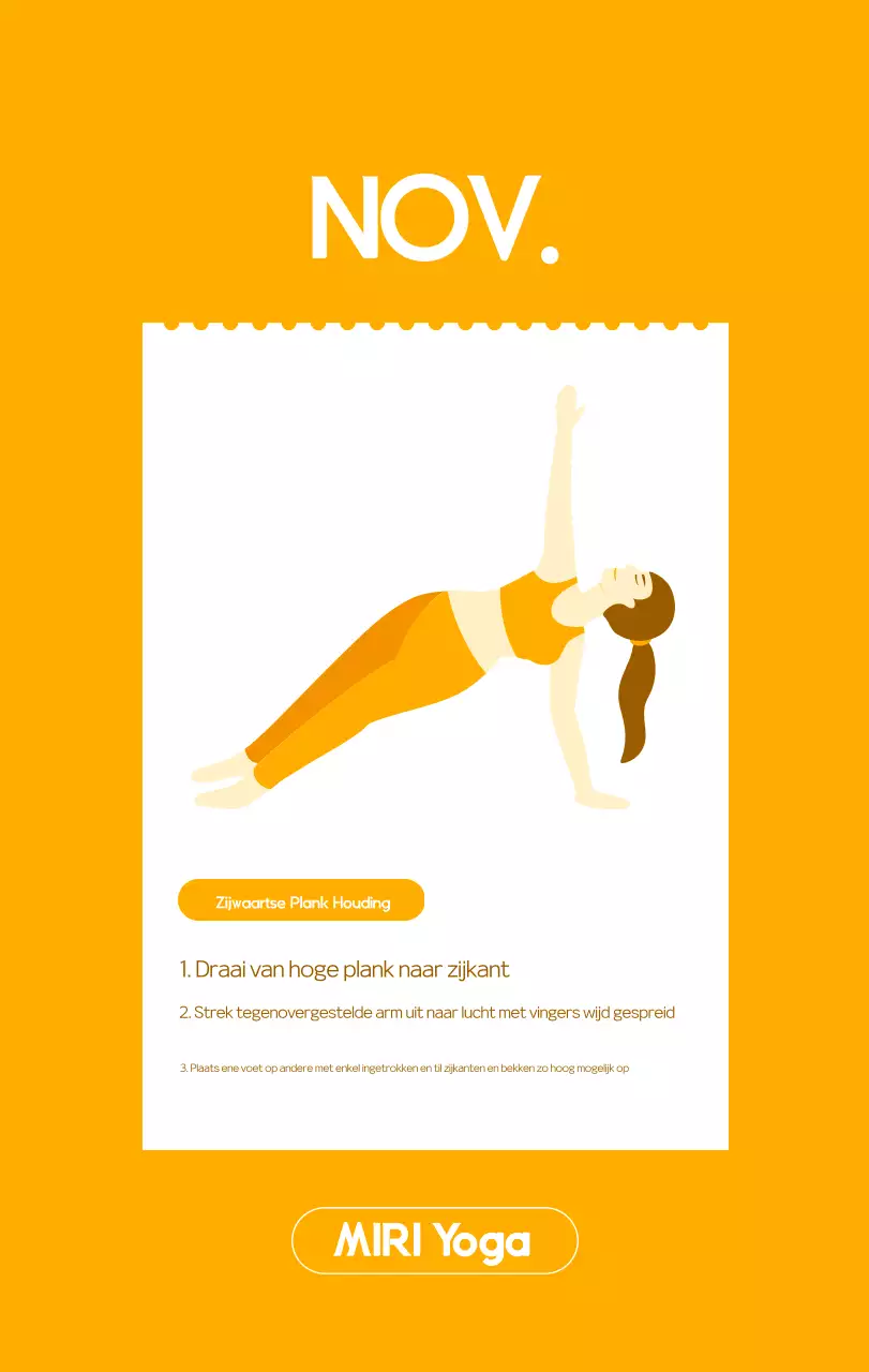 Oranje Minimalistische Yoga Promotiekalender