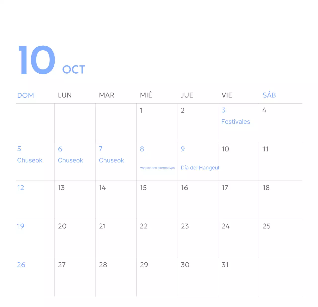 Calendario fotográfico de seguimiento de objetivos con un toque de azul