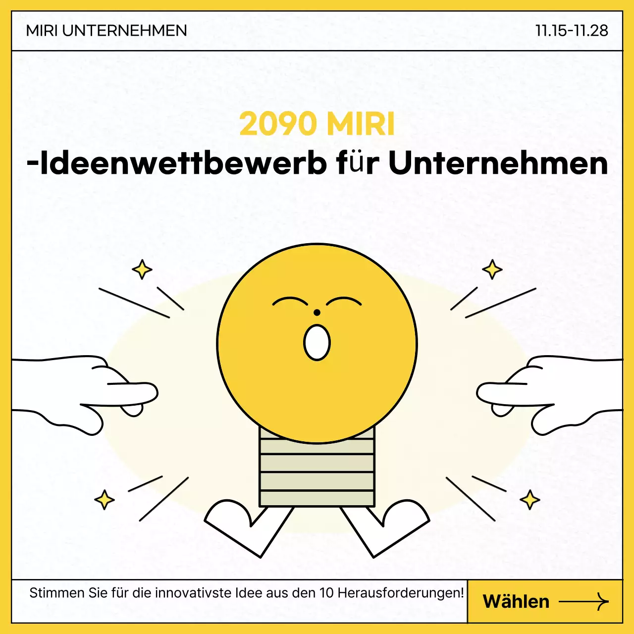 Förderung des gelb-weißen Ideenwettbewerbs