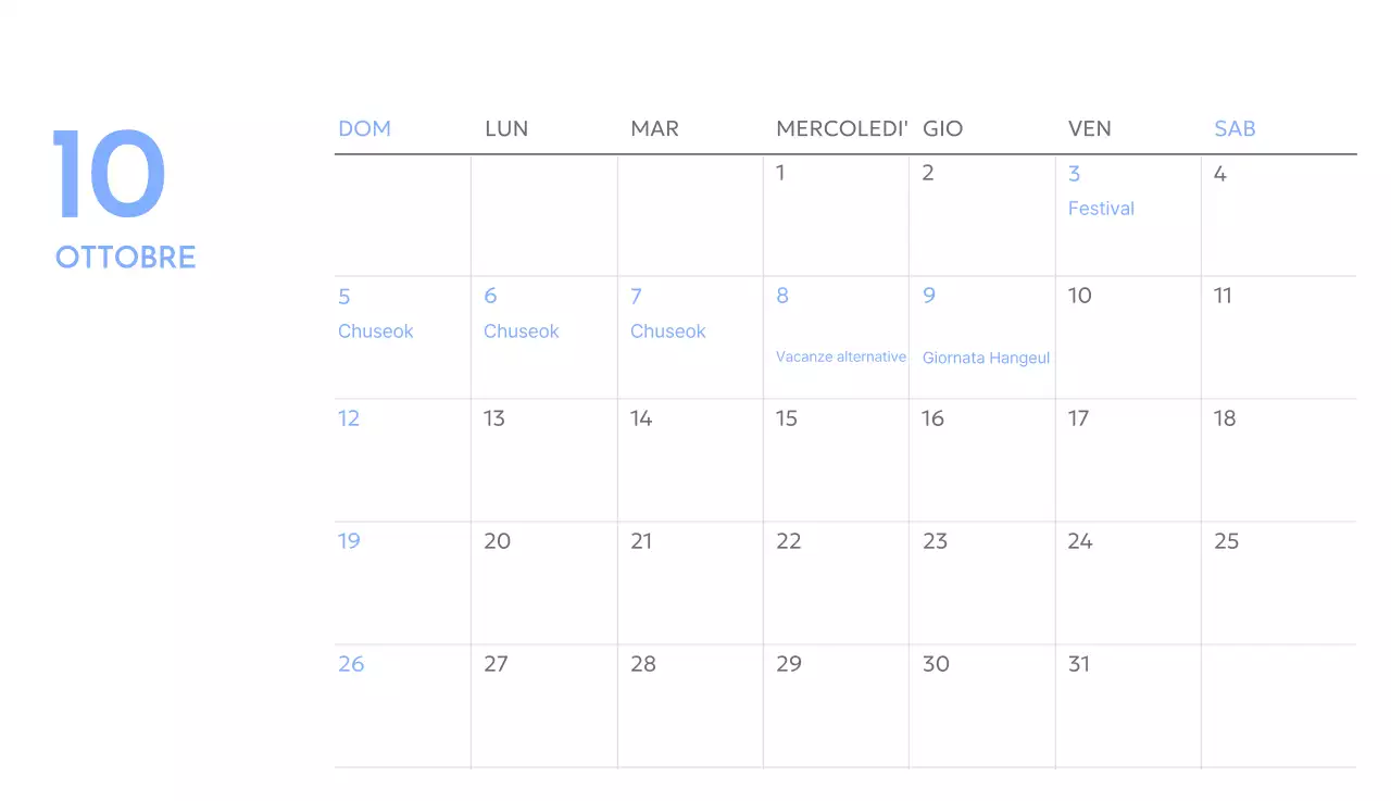 Calendario con foto tracciatore di obiettivi con un tocco di blu