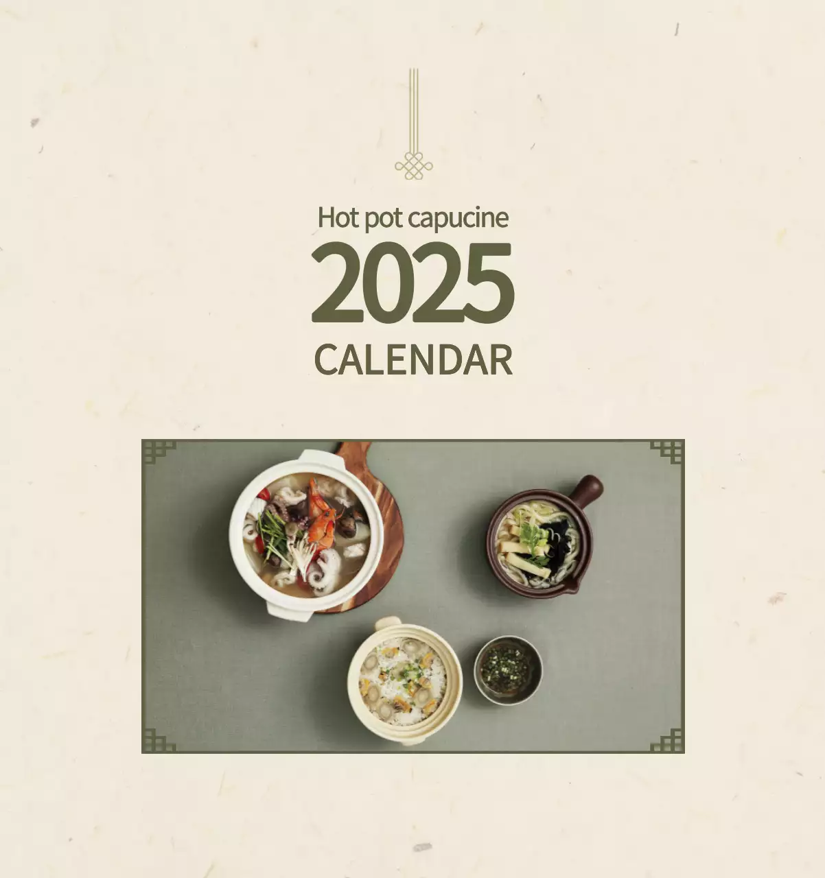 Calendrier de l'alimentation traditionnelle beige